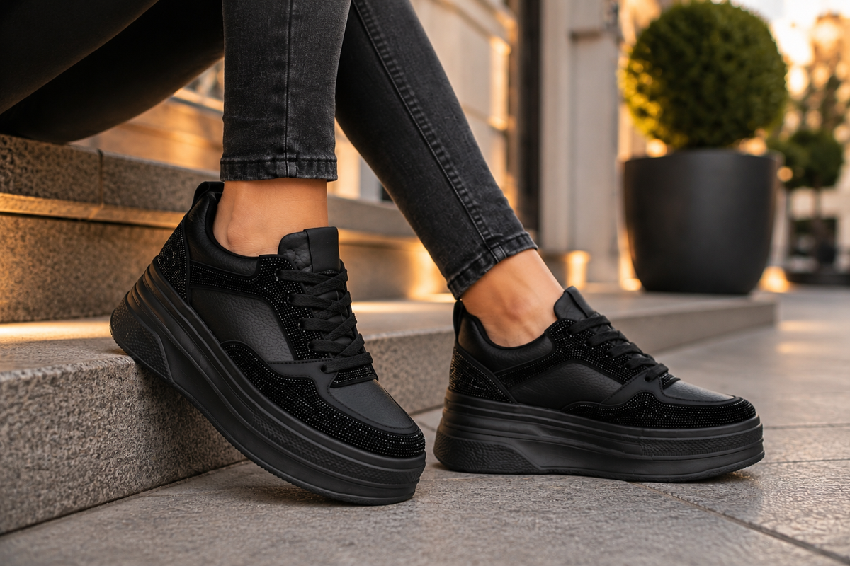 Sneakers Black Glam Platform