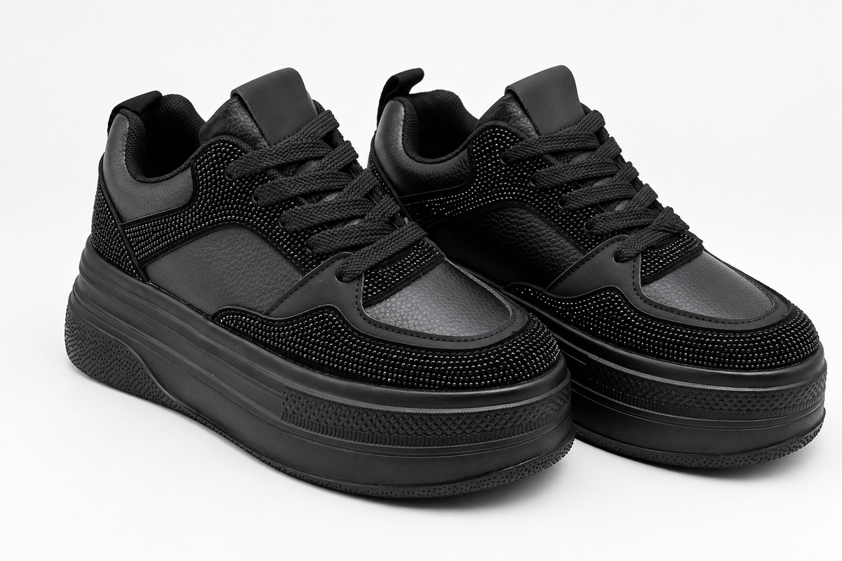 Sneakers Black Glam Platform