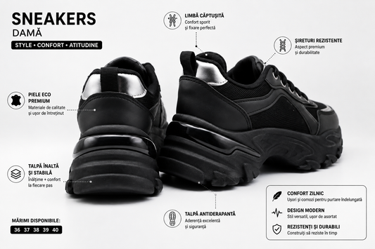 Sneakers Damă Urban Black