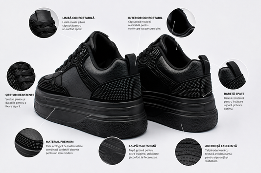 Sneakers Black Glam Platform
