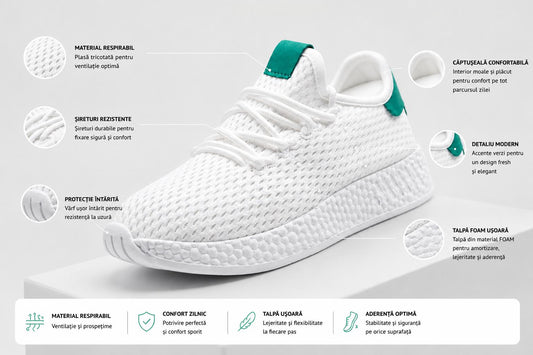 Sneakers Damă Breeze Alb/Verde