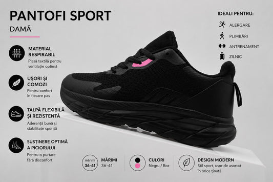Sneakers Damă Pulse Black